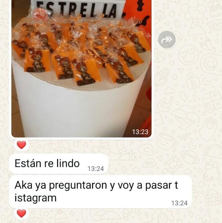 Captura de WhatsApp de Tamara sobre souvenirs de cumpleaños